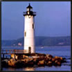 This is a photo of a light house in Portsmouth, NH