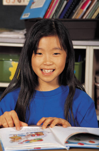 young girl reading